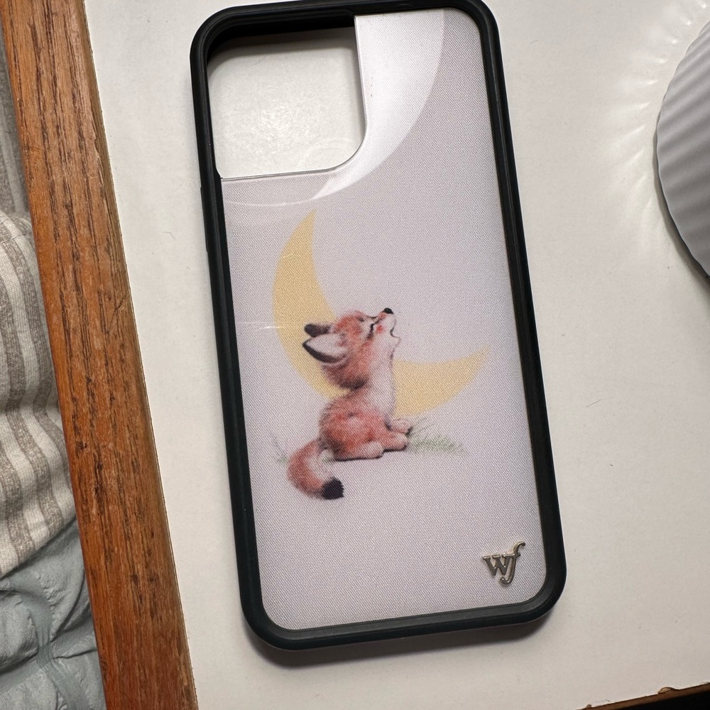 Wildflowers Fox and Moon Phone Case - White and Yellow